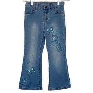 Sonoma Girls Embroidered Butterfly Bootcut Jeans  Size M